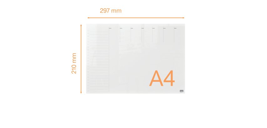 Organizador semanal de acrílico de sobremesa NOBO A4, transparente