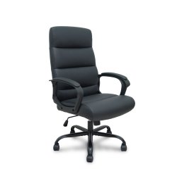 Fauteuil de bureau Opti 545, simili cuir noir, piètement en métal noir