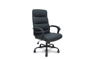Fauteuil de bureau Opti 545, simili cuir noir, piètement en métal noir