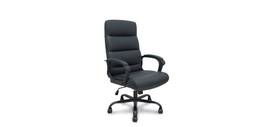 Opti 545 office chair, black faux leather, black metal base