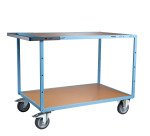 Servante mécano-soudée 2 plateaux médium 400 kg 1200 x 800 mm roue TPE
