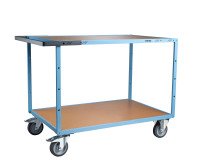 Servante mécano-soudée 2 plateaux médium 400 kg 1200 x 800 mm roue TPE