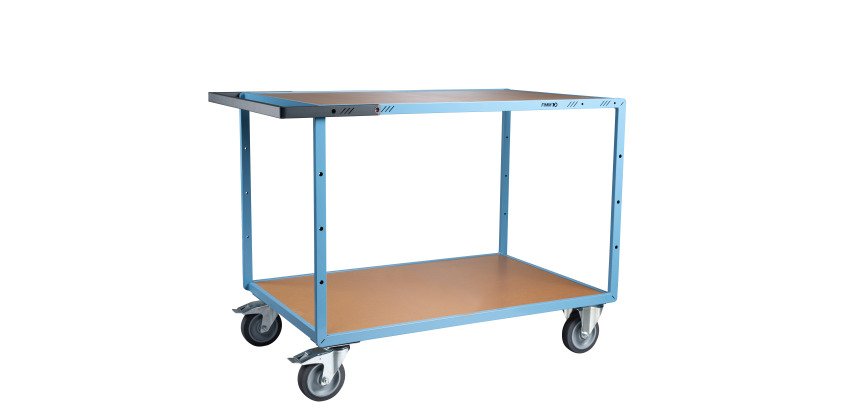 Servante mécano-soudée 2 plateaux médium 400 kg 1200 x 800 mm roue TPE