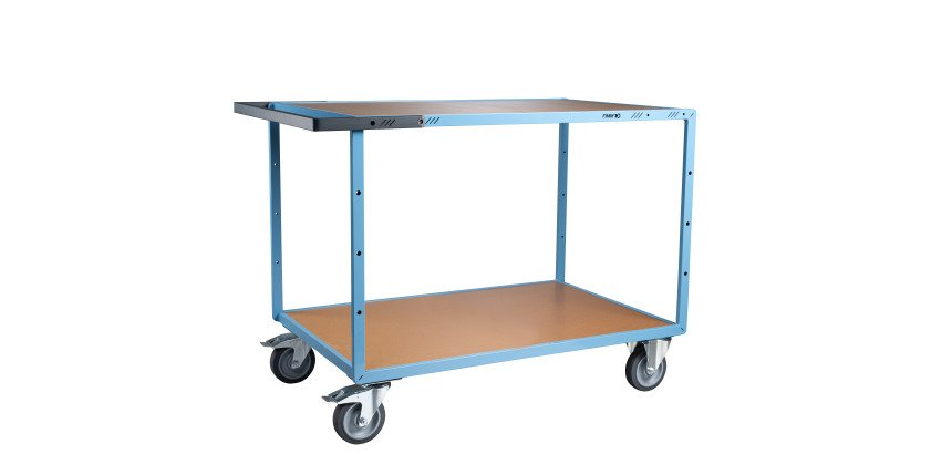Servante mécano-soudée 2 plateaux médium 400 kg 1200 x 800 mm roue TPE