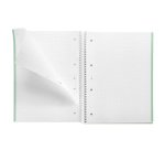 Notebook Emotions, Couverture rigide, A4, quadrillage 5x5 mm, 80 feuilles de 1 couleur, Miquelrius, Menthe.
