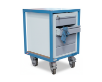 Petite servante établi 4 tiroirs plateau bois médium 400 kg roue TPE