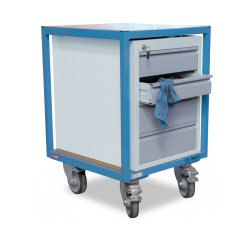 Petite servante établi 4 tiroirs plateau bois médium 400 kg roue TPE