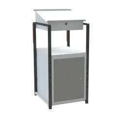 Pupitre à patins avec caisson écritoire 1 bloc porte 150 kg