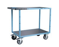 Servante mécano-soudée 2 plateaux tôle galvanisée 400 kg 1000 x 600 mm roue TPE