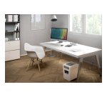Destructora Leitz IQ Slim Home Office P4, blanco/plata
