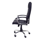 Modéle Guadalimar - Fauteuil de Direction Basculent ,Accoudoirs Fixes ,Piètement chromée ,Roulettes en nylon, Simili cuir Noir
