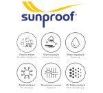 Fauteuil lounge d'extérieur CLAIN - tissu - bois teck