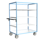 Servante multi-niveaux avec 3 étagères plateau bois 500 kg 1200 x 800 mm roue TPE