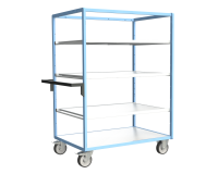 Servante multi-niveaux avec 3 étagères plateau bois 500 kg 1200 x 800 mm roue TPE