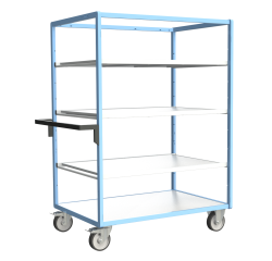 Servante multi-niveaux avec 3 étagères plateau bois 500 kg 1200 x 800 mm roue TPE