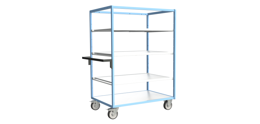 Servante multi-niveaux avec 3 étagères plateau bois 500 kg 1200 x 800 mm roue TPE