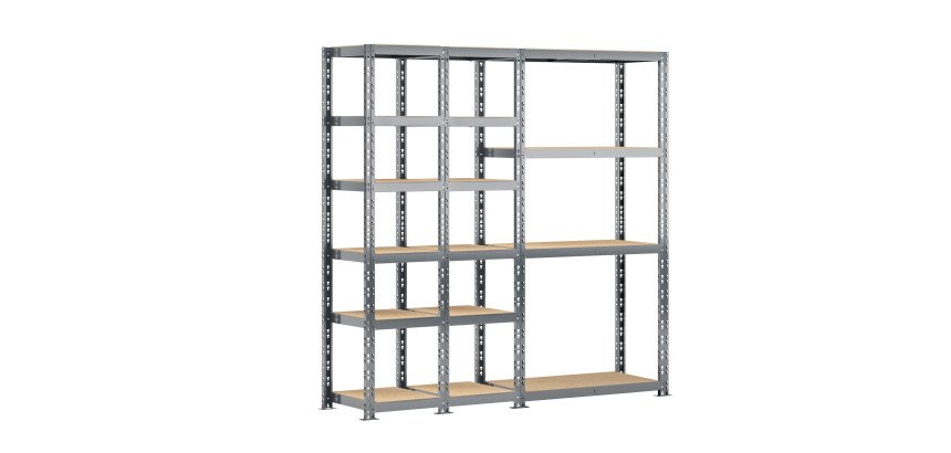 Rayonnage MODULO - Module 3 étagères - 16 plateaux