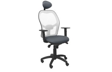 Silla Jorquera malla blanca asiento bali con cabecero fijo
