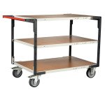 Servante montée 3 plateaux médium 400 kg 1200 x 800 mm roue TPE