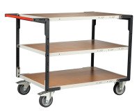 Servante montée 3 plateaux médium 400 kg 1200 x 800 mm roue TPE