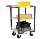 Servante montée 3 plateaux mélaminés 250 kg 550 x 500 mm roue caoutchouc