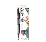 Rotuladores Sign Pen de punta de fibra Pentel - Estuche de 4 surtidos