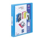 Classeur 4 anneaux plastifié Viquel Propyglass personnalisable A4 Dos 3,5 cm bleu