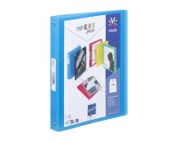 Classeur 4 anneaux plastifié Viquel Propyglass personnalisable A4 Dos 3,5 cm bleu