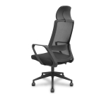 Silla Pro534 respaldo malla negro asiento tela base piramidal negra ruedas nailon - Gris