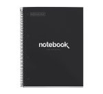 Notebook Emotions, Couverture rigide, A4, quadrillage 5x5 mm, 80 feuilles de 1 couleur, Miquelrius, Noir.
