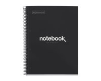 Notebook Emotions, Couverture rigide, A4, quadrillage 5x5 mm, 80 feuilles de 1 couleur, Miquelrius, Noir.
