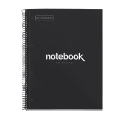 Notebook Emotions, Couverture rigide, A4, quadrillage 5x5 mm, 80 feuilles de 1 couleur, Miquelrius, Noir.
