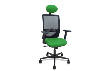 Silla de oficina Zulema con reposabrazos 2D y cabecera