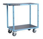 Servante mécano-soudée 2 plateaux tôle galvanisée 250 kg 850 x 500 mm roue TPE