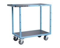 Servante mécano-soudée 2 plateaux tôle galvanisée 250 kg 850 x 500 mm roue TPE