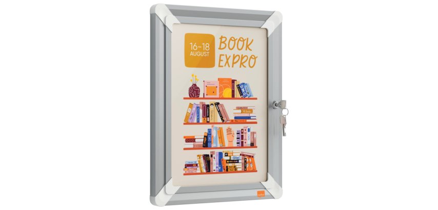 Porta póster A4 Nobo Premium Plus con cerradura