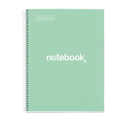 Notebook Emotions, Couverture rigide, A4, quadrillage 5x5 mm, 80 feuilles de 1 couleur, Miquelrius, Menthe.
