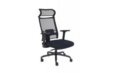 Chaise de bureau ergonomique ERGOFIX, en tissu et maille, avec accoudoirs 3D et appui-tête