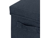 Caja de tela para almacenaje con tapa S, 2 piezas, gris