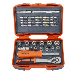 Coffret douilles et embouts 1/4" 37 pièces	