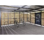 Abri vélo sécurisé Modèle 5x5m Décor Tôle et bois