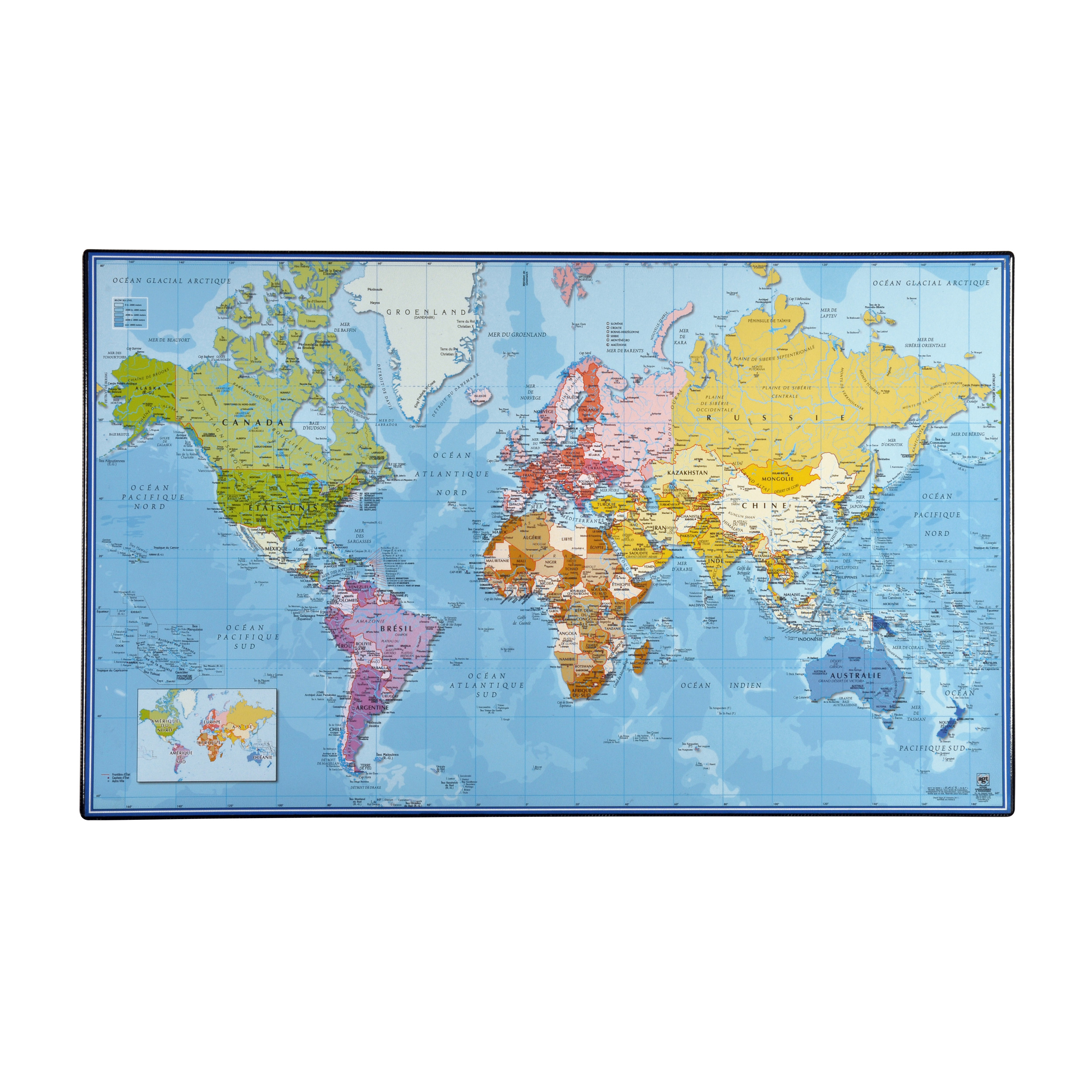 Sous-main mappemonde Viquel 59.8 x 36.5 cm sur