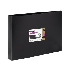 Classeur 2 anneaux plastifié CREATIV GALLERY VIQUEL A4 format paysage - Dos 4 cm - coloris noir