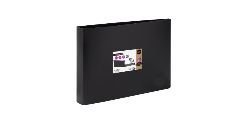 Classeur 2 anneaux plastifié CREATIV GALLERY VIQUEL A4 format paysage - Dos 4 cm - coloris noir
