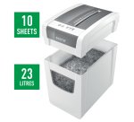 Destructora Leitz IQ Slim Home Office P4, blanco/plata
