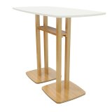 Table haute Woody H.110 x P.75 cm piètement bois massif