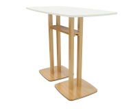 Table haute Woody H.110 x P.75 cm piètement bois massif