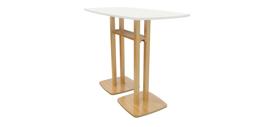 Table haute Woody H.110 x P.75 cm piètement bois massif