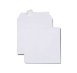 Boîte de 500 enveloppes carrées blanches 190x190 120 g/m² bande de protection
