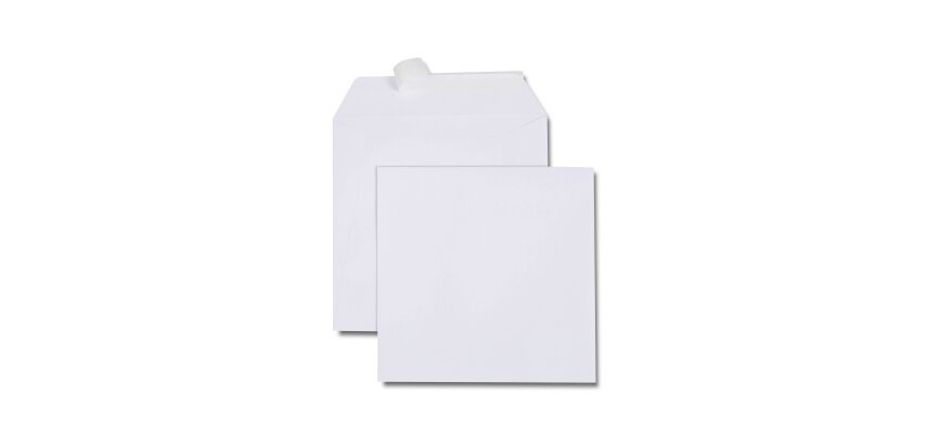 Boîte de 500 enveloppes carrées blanches 190x190 120 g/m² bande de protection